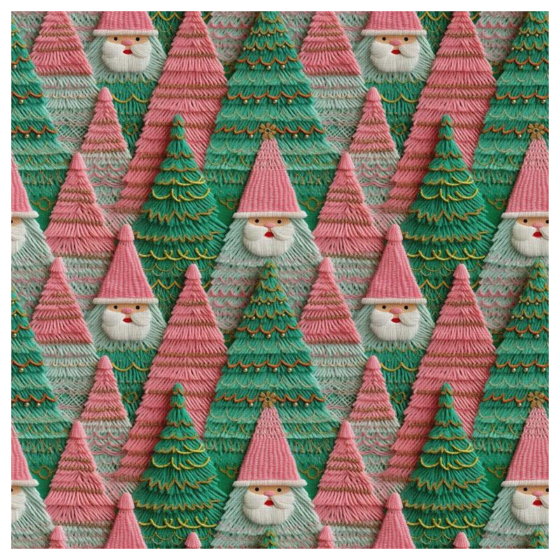 Printed Cotton OUILEY Green / Pink
